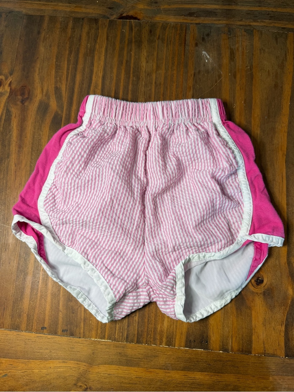 Blended Spirit Girls Pink Seersucker Athletic Shorts Size 7/8Y